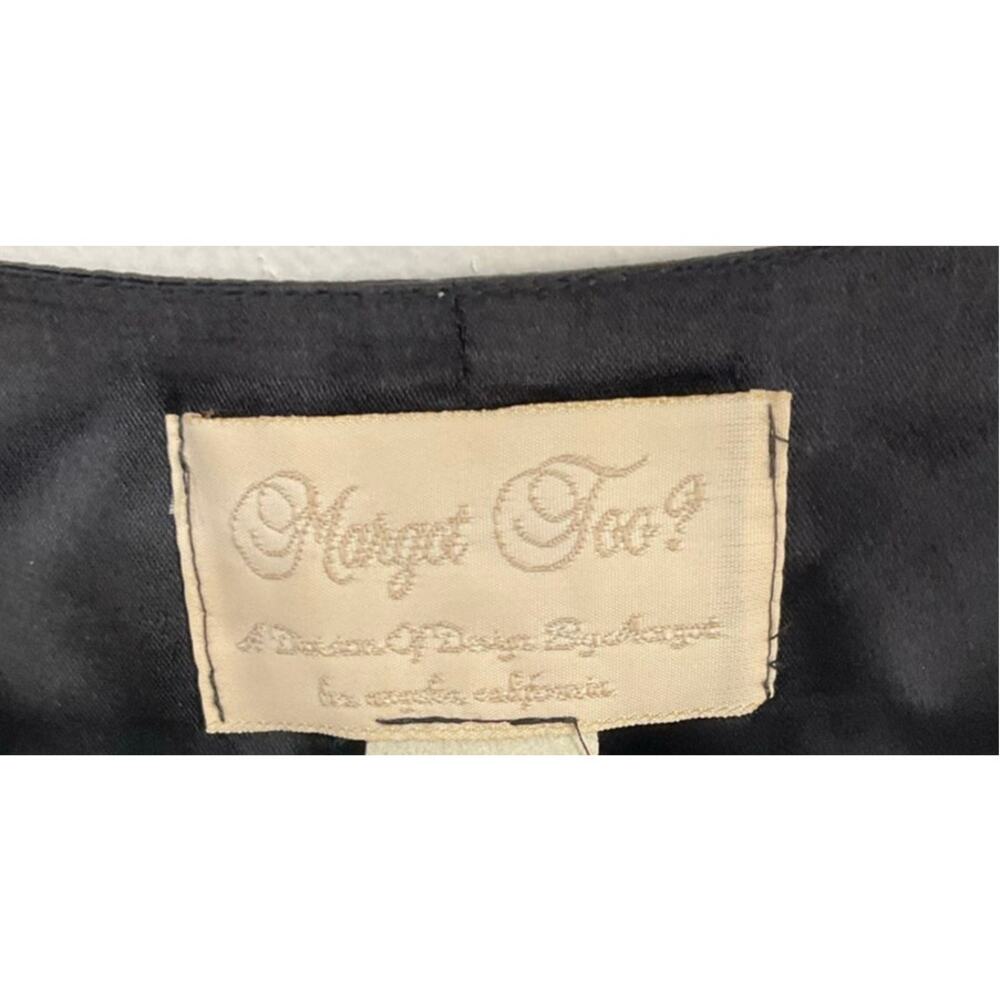 Rare VTG 90s Lace Cream/Black Vest Women's Size Medium Frog Closure Satin Back - Picture 5 of 5